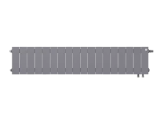 Радиатор биметаллический Royal Thermo PianoForte 200 Silver Satin - 18 секц. VDR
