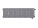 Радиатор биметаллический Royal Thermo PianoForte 200 Silver Satin - 12 секц. VDR